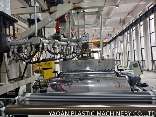 Parallel Twin Screw Toe Puff Extruder With Exhaust System,1000mm Width Three Roll Calender Toe Puff Production Line