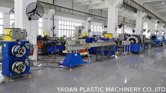 حديقة خرطوم / مضفر غزل خيطيّ pvc خرطوم بثق خطّ، pvc بلاستيكيّ أنبوب بثق آلة
